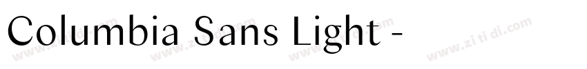 Columbia Sans Light 字体转换